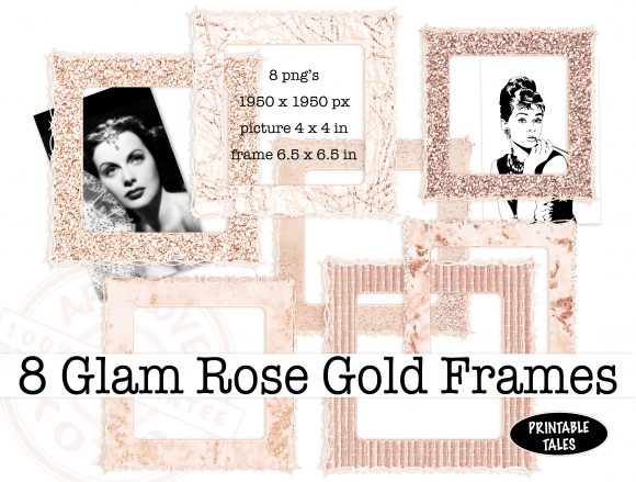 Download Glamorous Rose Gold Square Frames PNG's - Glamorous Collection