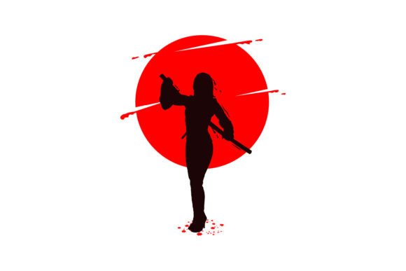 Download Silhouette Samurai Girl Poster Design - Poster design Collection