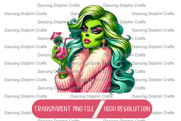 Download Glamorous Green Diva - Sublimation PNG - Glamorous Collection