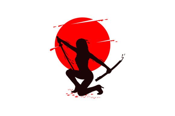 Download Silhouette Samurai Girl Poster Design - Poster design Collection