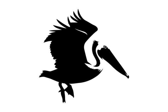 Download Silhouette of a Pelican with Distinctive - Distinctive Collection